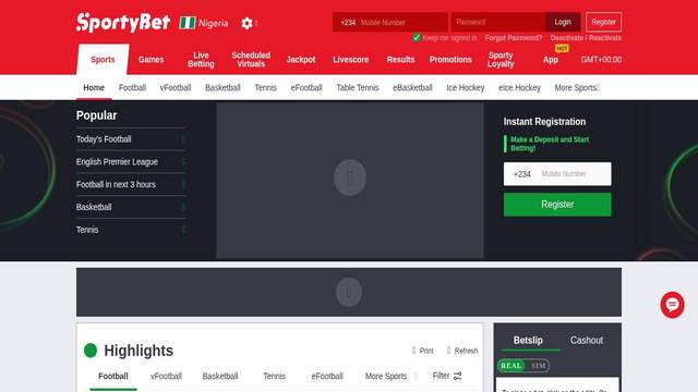 Sportybet casino screenshot